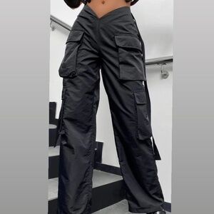 black cargo street pants